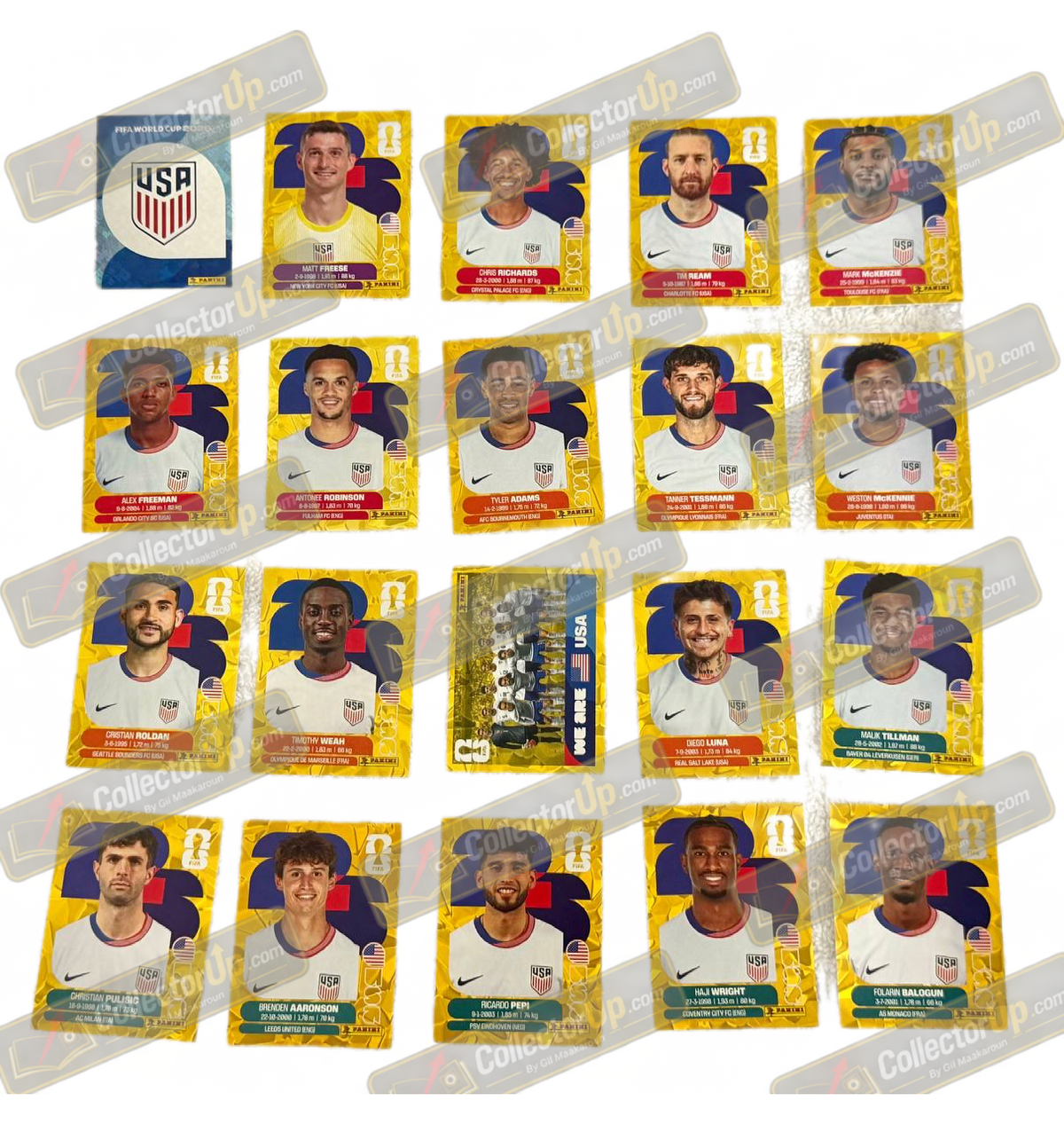 United States — Gold Crumple Full Team Set