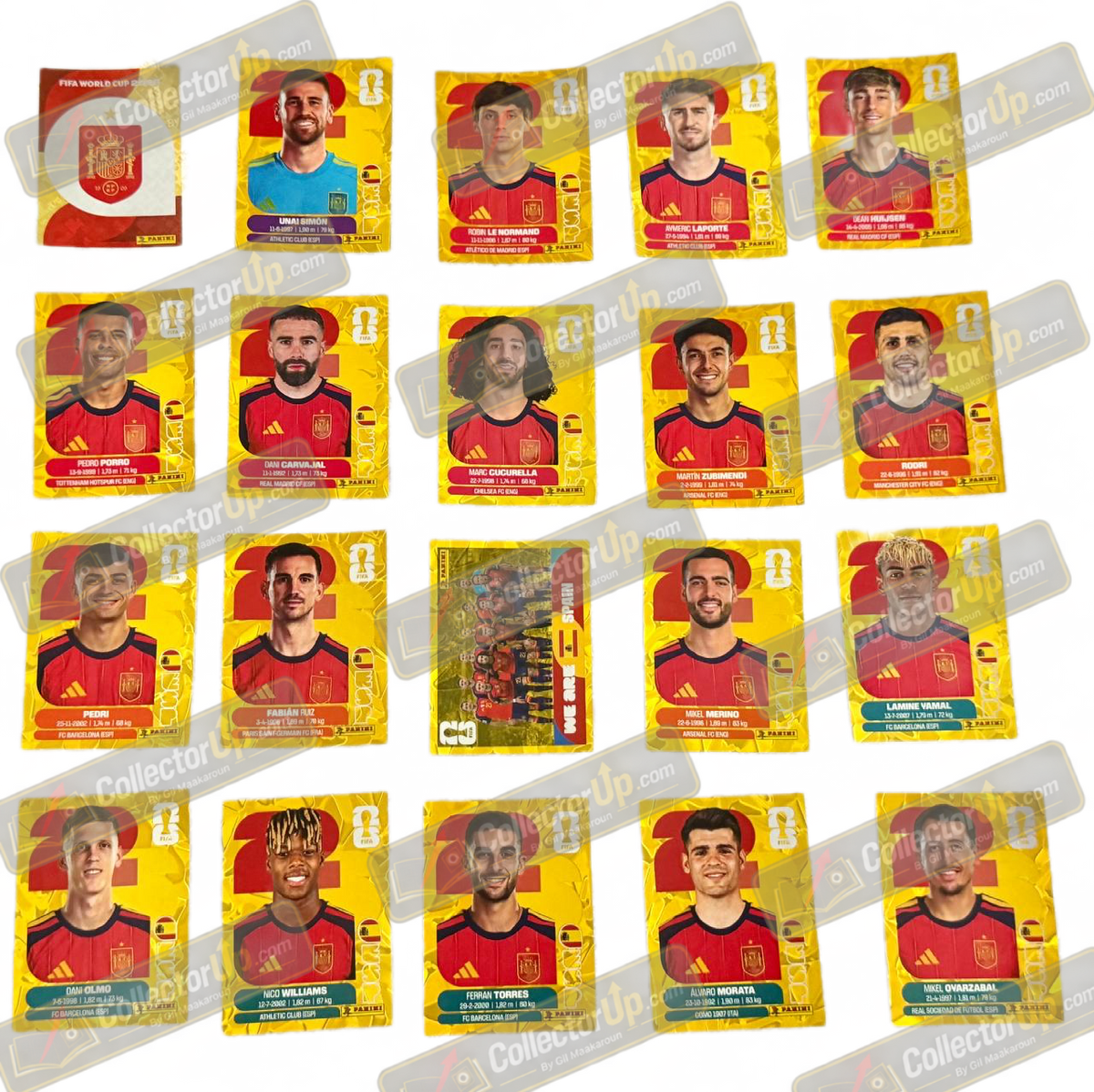 Spain — Gold Crumple Full Team Set