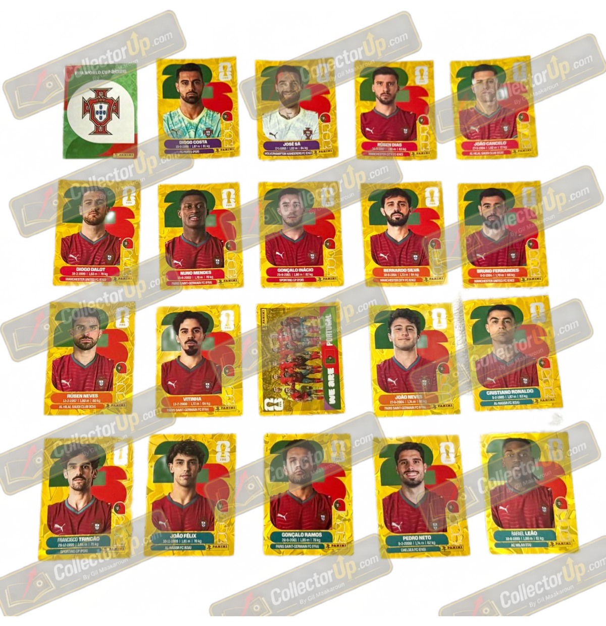 Portugal — Gold Crumple Full Team Set