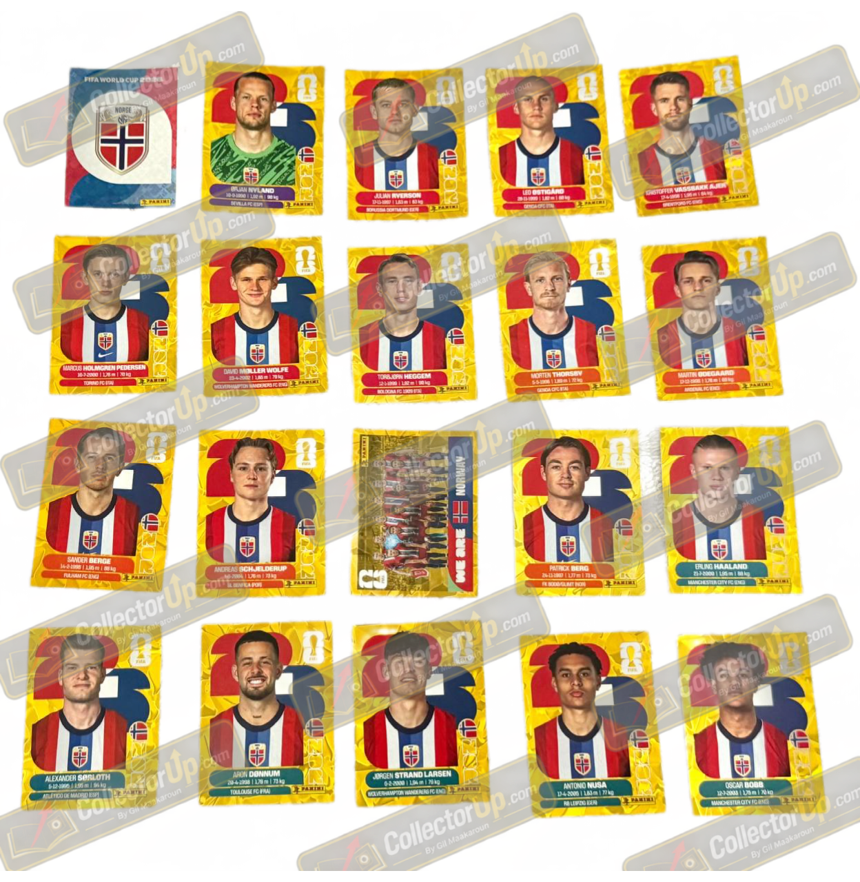 Norway — Gold Crumple Full Team Set