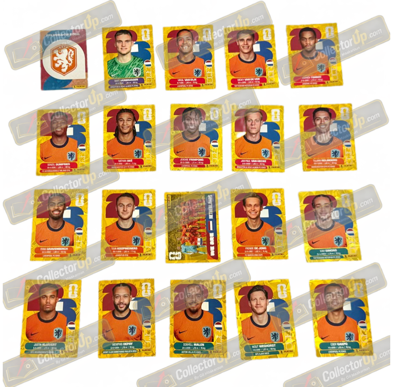 Netherlands — Gold Crumple Full Team Set