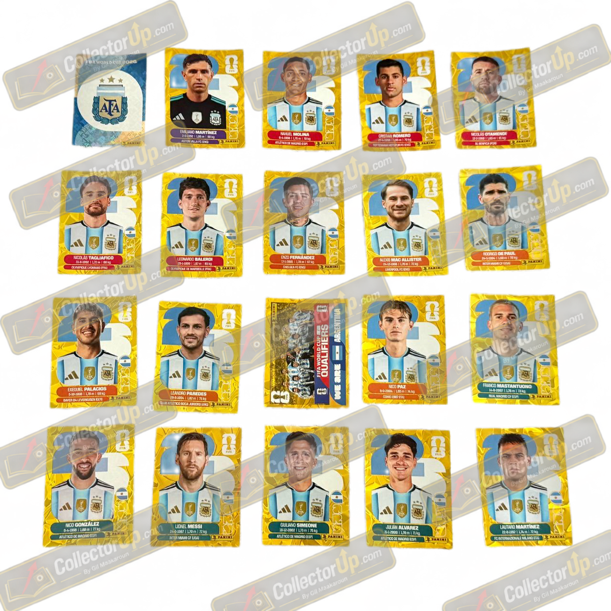 Argentina — Gold Crumple Full Team Set