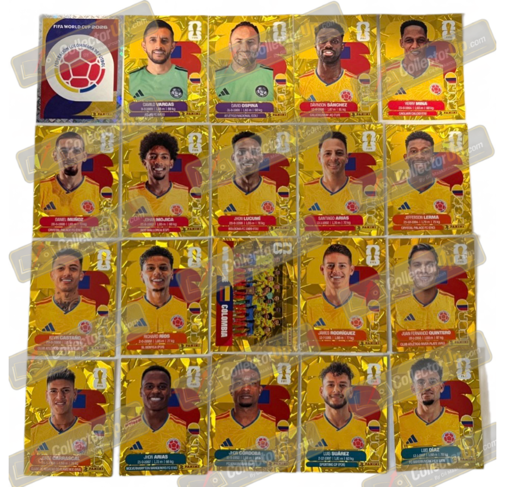 Colombia — Gold Crumple Full Team Set