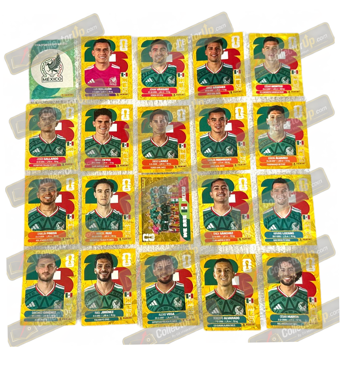 Mexico — Gold Crumple Full Team Set