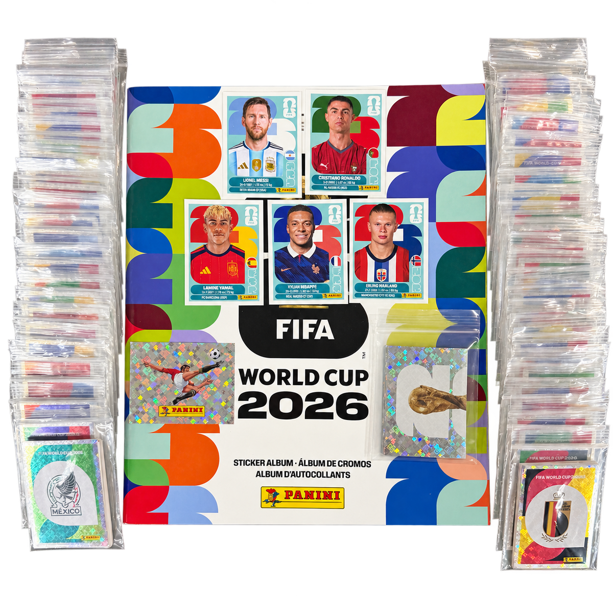 ***BUNDLE*** Panini FIFA World Cup 2026 Complete White Border Set – 980 Loose Stickers + Album + Coca-Cola Set