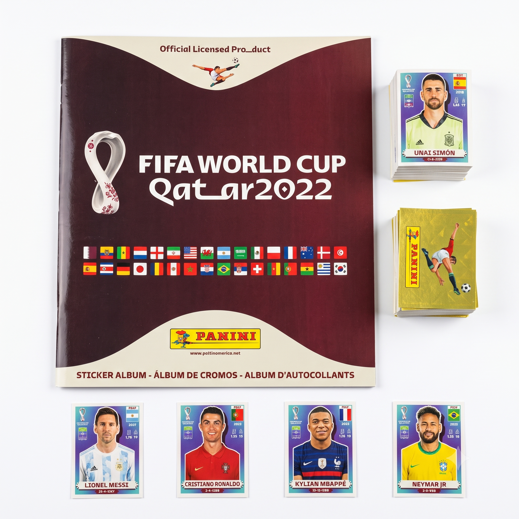 Panini FIFA World Cup Qatar 2022 White Border Edition — Fresh Album + Complete Loose Sticker Set